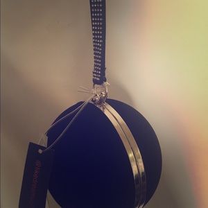 Black Velvet Ball Clutch or Shoulder Bag